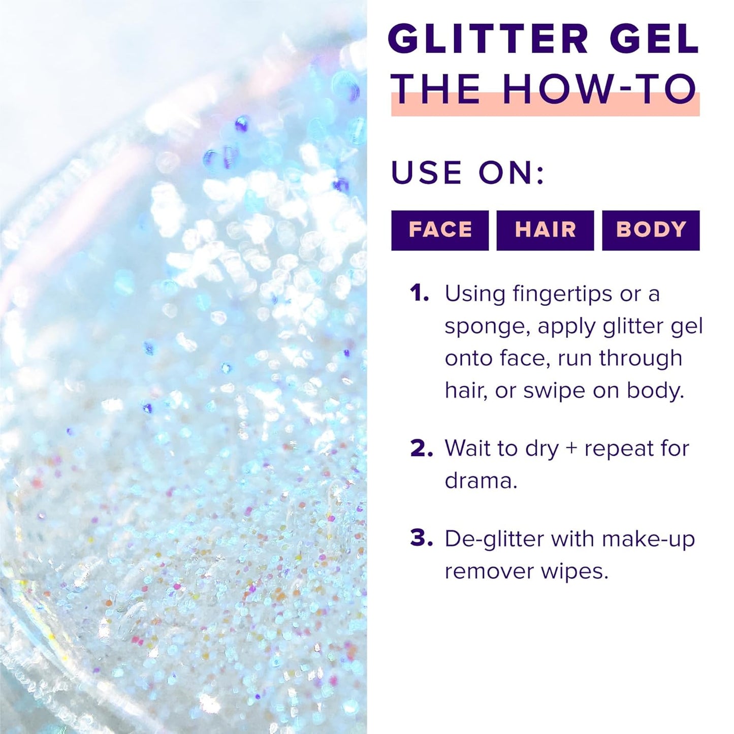 Unicorn Snot Face & Body BIO Glitter - Cosmetic-Grade Holographic Glitter Gel - Plant-Based Glitter Makeup for Festivals, Raves, Anime Cosplay - Safe for Face, Easy Application & Removal (Galaxy)