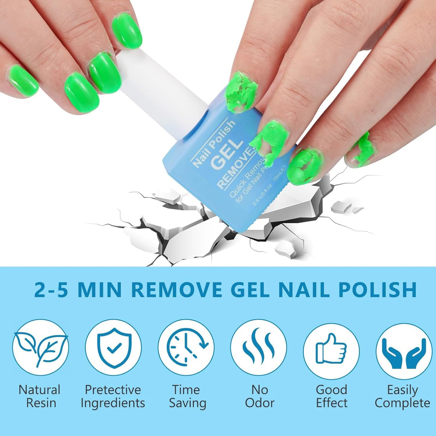 Gel Nail Polish Remover, 2Pack Nail Polish Remover Tool, Professional Remover Gels at Home, No Need Soaking or Wrapping