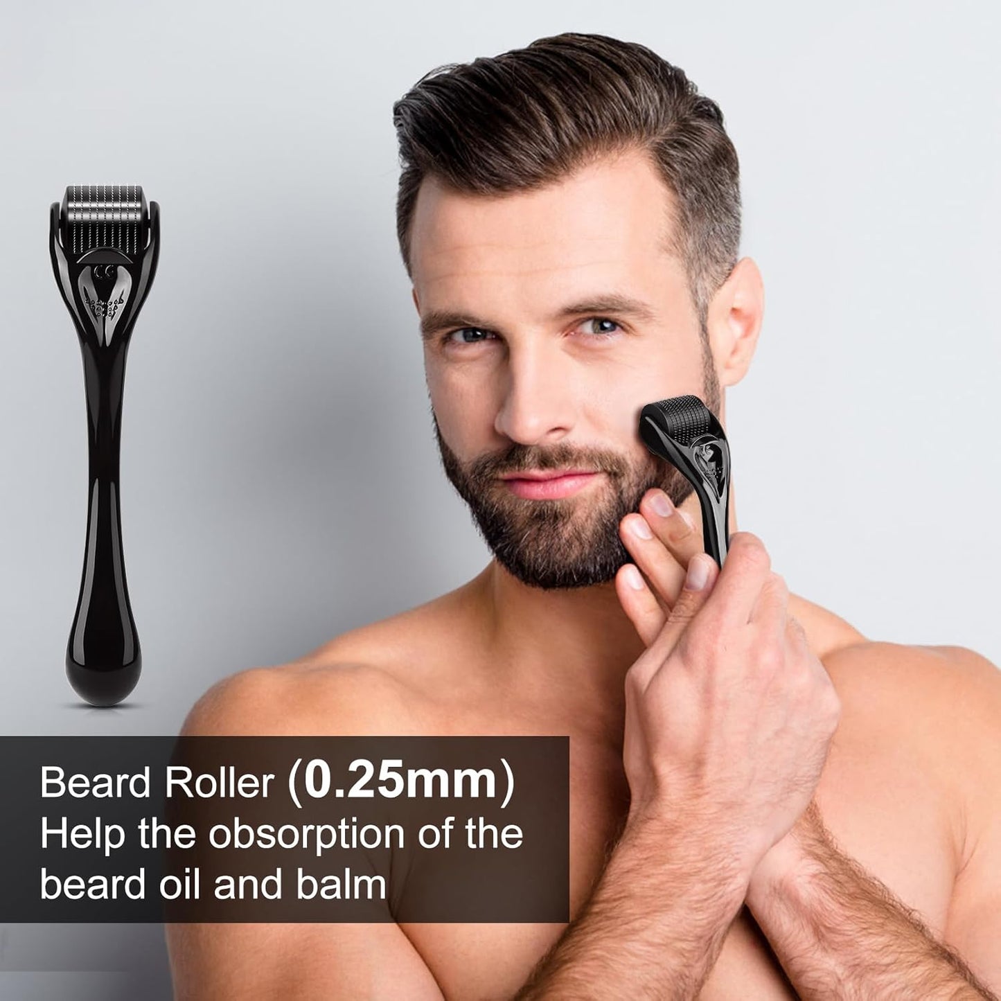 MALE GOD Beard Growth Kit, Beard Kit W/Beard Growth Oil (2 Bottles), Beard Balm, Beard Comb, Massager for Spot/Patchy Beard, Christmas Gifts for Men Him Boyfriend Husband