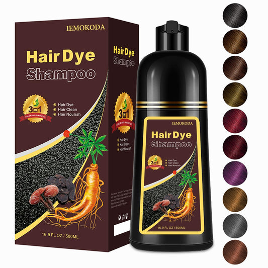 Hair Dye Shampoo 3 in 1, Black Hair Dye 16.9 FL Oz, Hair Shampoo, Semi-Permanent Hair Color Shampoo, Lasts 30 Days (Black)