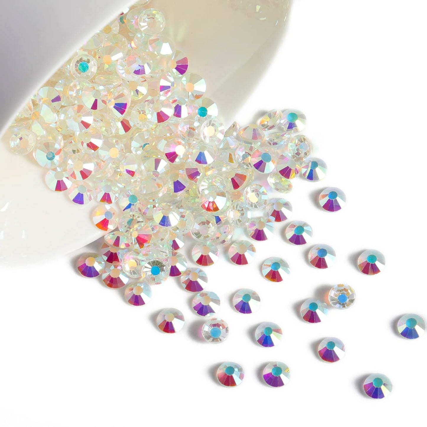 Beadsland 1440 Pieces Flat Back Crystal Rhinestones Round Gems, Transparent AB,SS10,2.7-2.9mm