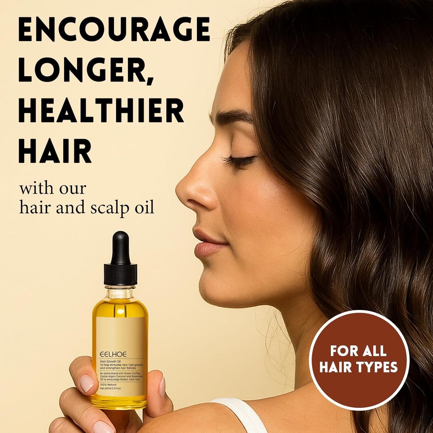 Rosemary Oil for Hair Growth - 100% Organic Pure Natural Rosemary Hair Oil for Dry, Damaged, Thin Hair, Split Ends & Dry Scalp Care for Hair Strengthening, Thickening & Growing, 2 Fl Oz