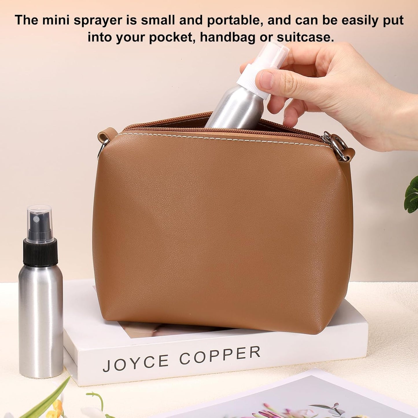 HARFINGTON 5pcs Aluminum Fine Mist Spray Bottles 500ml/16oz Metal Small Liquid Alcohol Refillable Travel Container with White Plastic Nozzle Cap for Perfume Skincare Cosmetic Storage Bottle