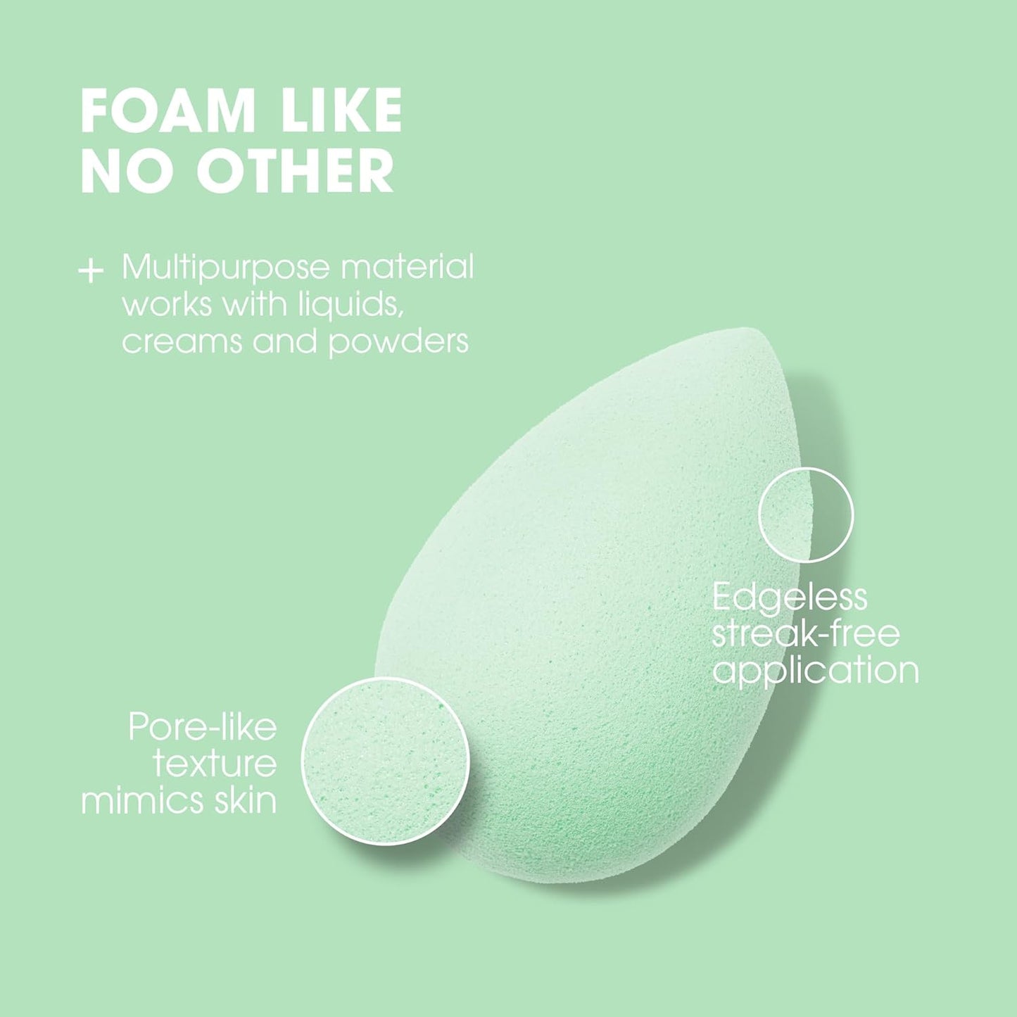 Beautyblender® | Mint Beauty Blender Makeup Sponge, Super-Soft Foam Easily Blends Foundations, Powders & Creams, Made in USA, Reusable, Washable, Streak Free Application, Vegan, Cruelty Free