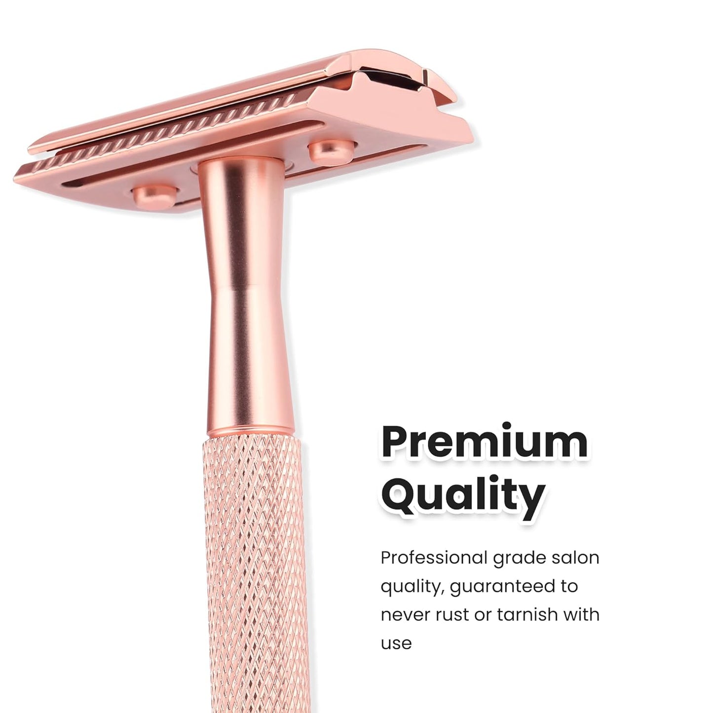 Single Blade Razor For Women With 10 Premium Stainless Steel Reusable Safety Razor Blade, Woman One Blade Razor, Rose Gold