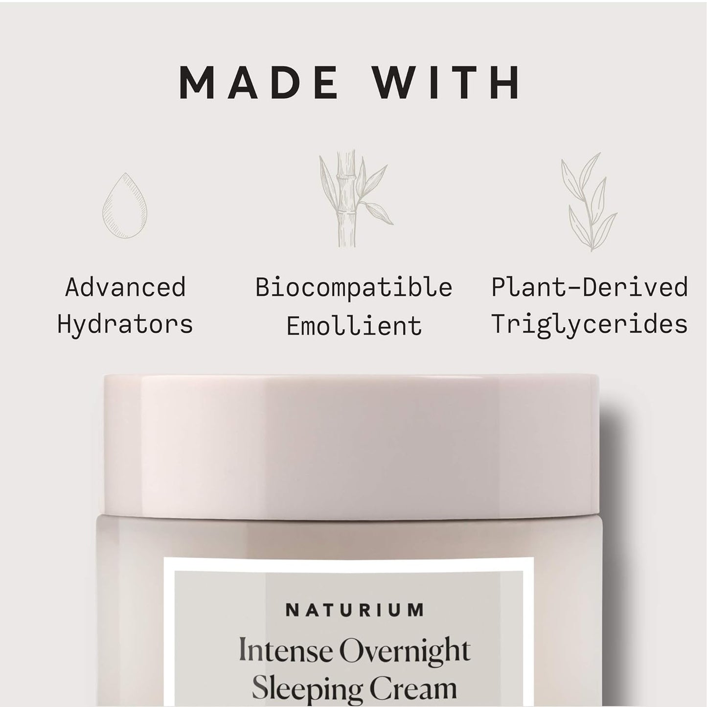 Naturium Intense Overnight Sleeping Cream Jumbo, Hydrating & Anti-Aging Face Moisturizer, 3 oz