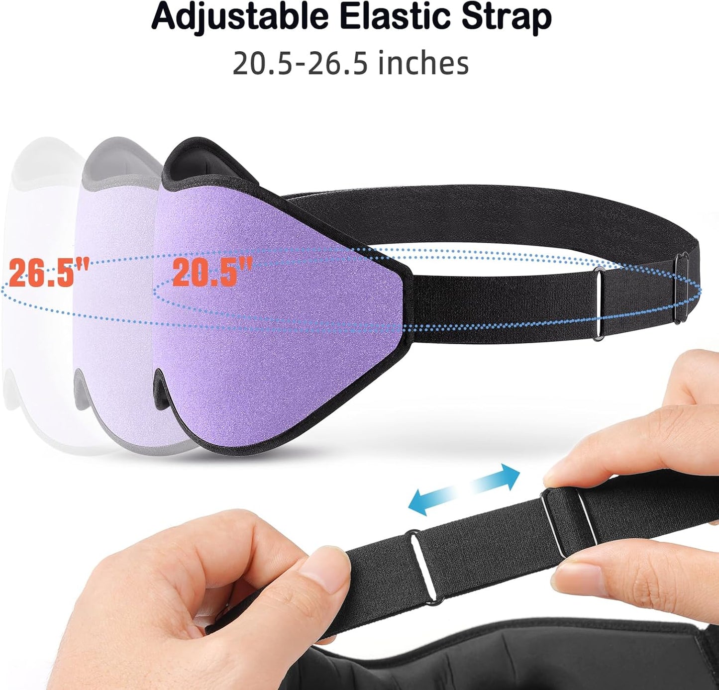 LitBear Sleep Mask for Side Sleeper Women Men, Eye Mask for Sleeping Light Blocking, 3D Contoured Cup Sleeping Mask, Soft Breathable Sleep Eye Mask with Adjustable Strap for Flight, Light Purple