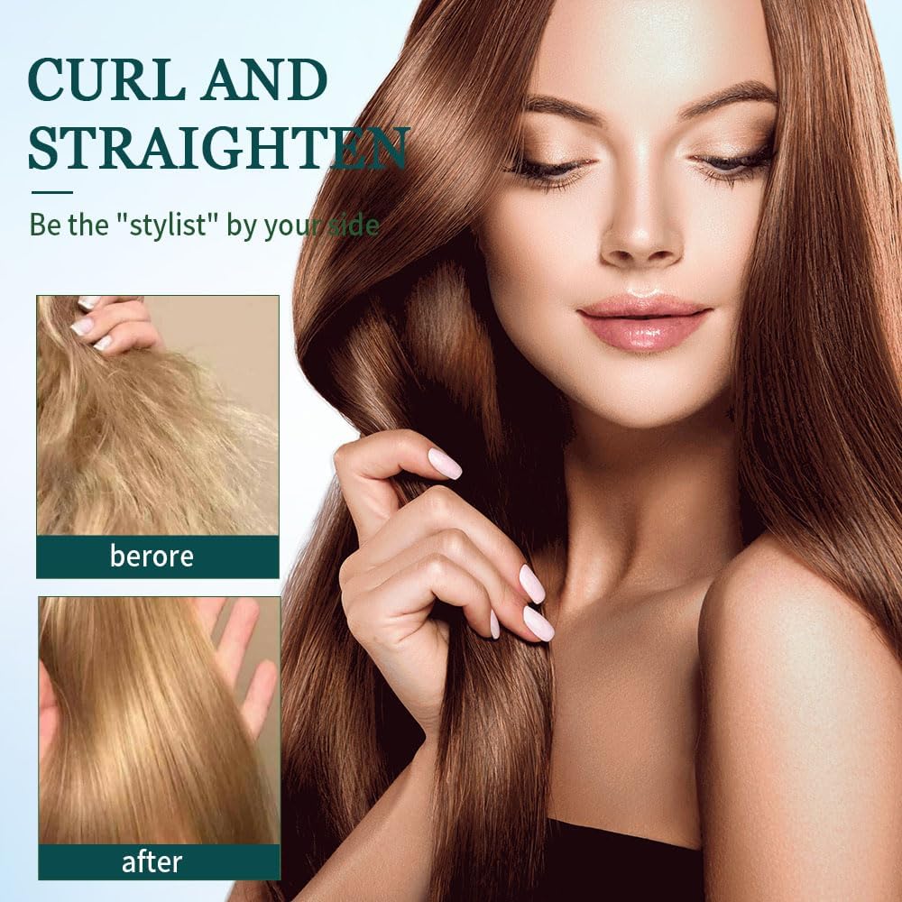 2025 New Mini Dual-Purpose Curling Iron, 2-in-1 Curling Wand Flat Iron Hair Straightener, Travel Curling Iron for All Hair Types (Light Purple)