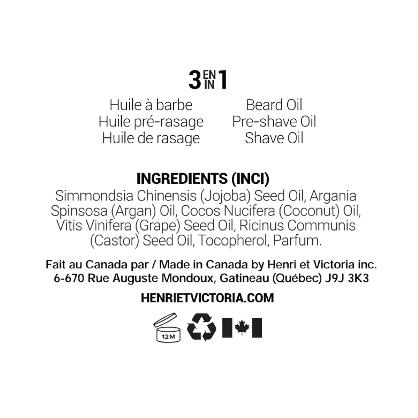 Beard Oil Amande Fragrance | Canadian Made by Skilled Artisan | Moisturizing, Non-Greasy, Natural Ingredients