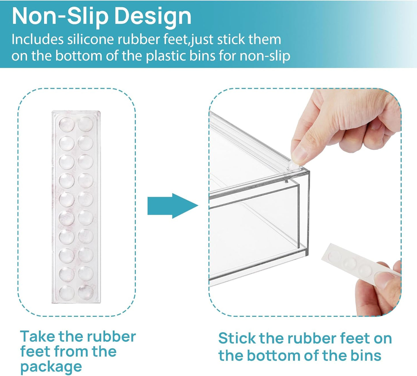 Vtopmart 12.1''W Clear Stackable Storage Drawers,3 Pack Acrylic Plastic Organizers Bins for Makeup Palettes, Cosmetics, and Beauty Supplies,Ideal for Vanity, Bathroom,Cabinet,Desk Organization