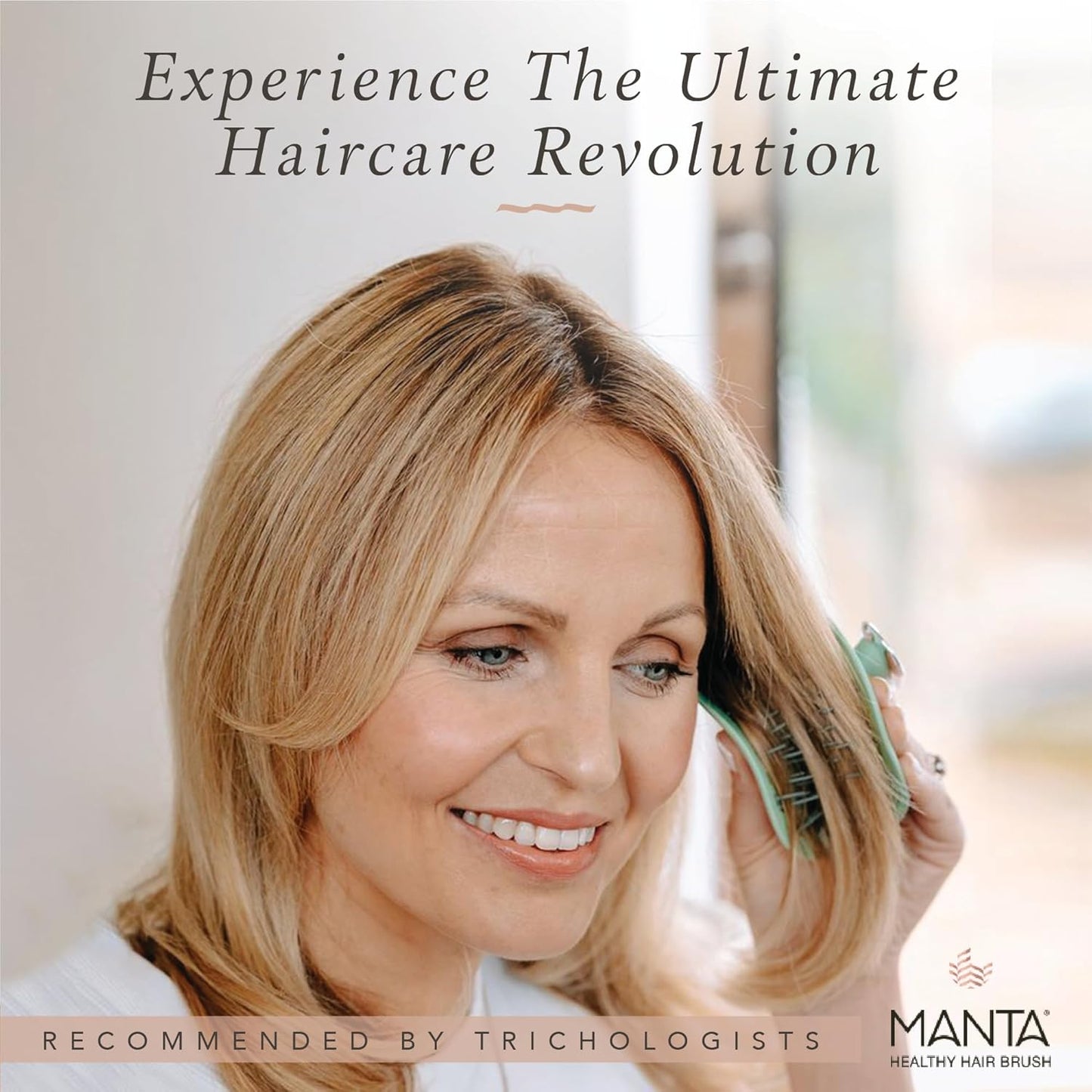 Manta Original Anti-Breakage Hairbrush – Gentle Detangling Brush for Wet & Dry Hair, Flexible Hairbrush for All Types, Healthy Hair Care for Women & Men, White