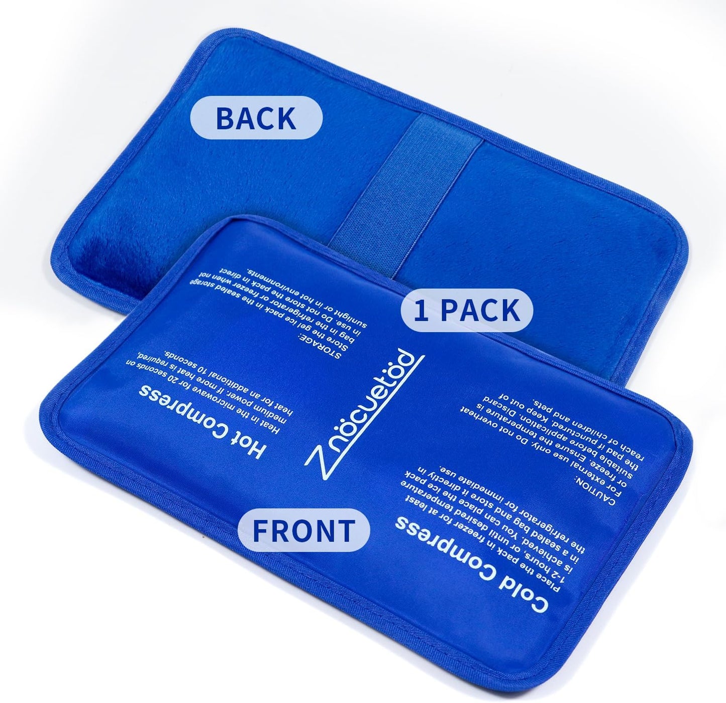 Gel Ice Pack for Injuries Reusable Soft Freezer Ice Bag with Strap- Hot Cold Compress Packs for Swelling Bruises Surgery Knee Shoulder Foot Back Ankle Neck Elbow Wisdom Tooth-1 Pack
