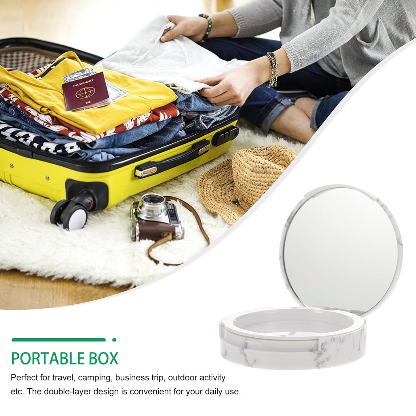 EXCEART Makeup Powder Container Pressed Powder Box 2Pcs Compact Cosmetic Powder Containers Makeup Empty Loose Powder Boxes (Assorted Color) Makeup Powder Puff