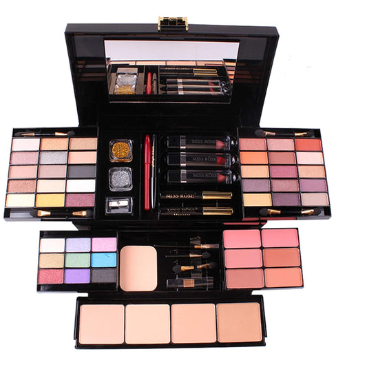 54 Colors All in one Makeup Gift Set Holiday Birthday Beauty Cosmetic Essential Starter Bundle Include 39 Eyeshadow Palette, 6 Blush, 6 Sponge Stick, 4 Compact Powder, 3 Lipstick, Eyeliner