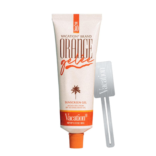 Vacation Orange Gelée SPF 30 Gel & Tube Key Bundle, Hydrating Balm-to-Oil Sunscreen, Mineral-Oil Free, Water-Resistant, Travel Size, 3.12 Oz.