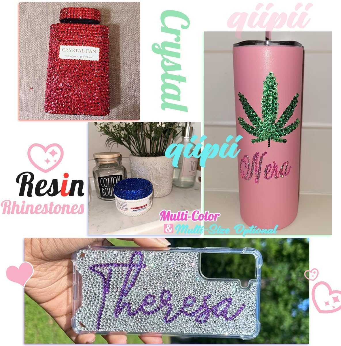 Amethyst Purple Crystal Resin Rhinestones for Crafting 3mm 4mm 5mm Flatback Stones Non-Hotfix Diamonds Crystals Gems for Nails Face Eyes Makeup Tumblers Bottles DIY Crafts Decor Clothes Shoes