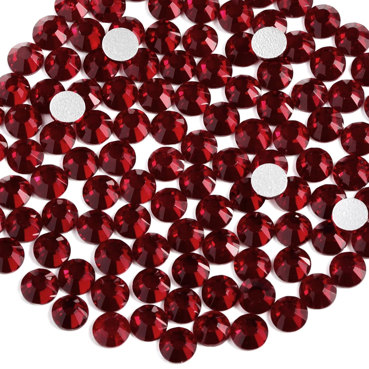 beadsland Flat Back Crystal Rhinestones Round Gems, Dark Siam (1.2-1.4mm) SS3/1440pcs
