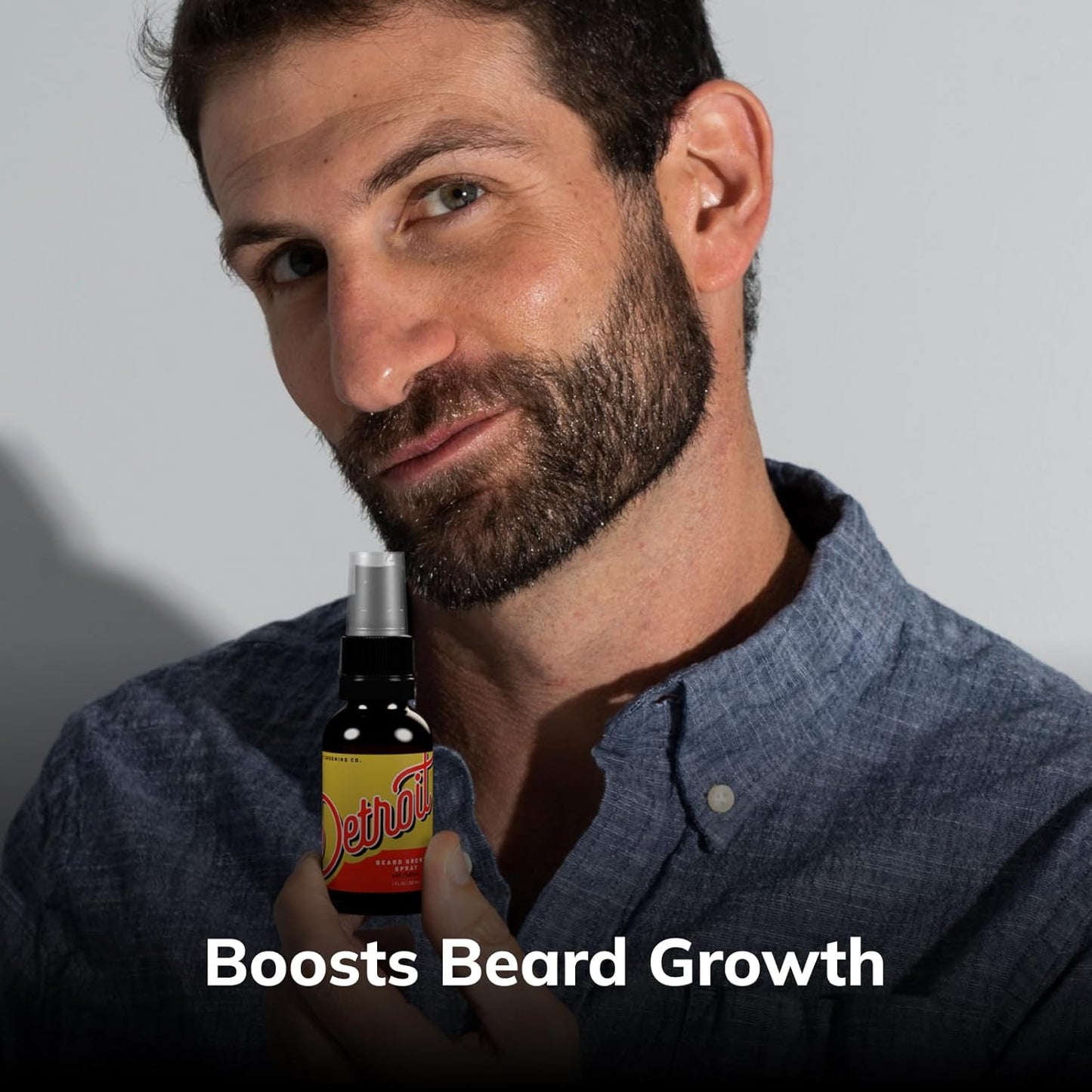 Detroit Grooming Co. Beard Growth Spray | Boost Beard Growth with Biotin, B7 & Caffeine | Hydrating Beard Care with Lavender Water, Green Tea & Glycerin | 1oz Bottles (1-pack)