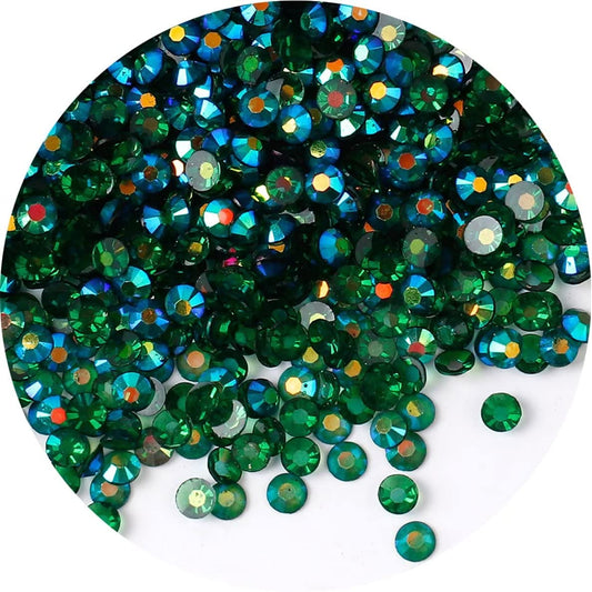720 Pcs SS30 6mm AB Flatback Rhinestones for Nails Art Crafts Transparent Glitter Round Gems Crystals DIY Clothes Shoes(Clear Dark Green AB)