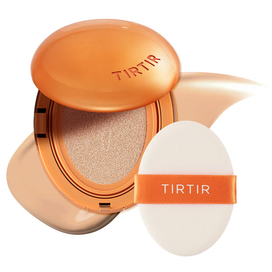 TIRTIR Mask Fit Ai Filter Cushion Foundation | AI-Like Semi-Matte Finish - Up to 72-Hour Medium to Full Coverage Korean BB Cushion Make up Beauty, #23N Sand, 0.63 Fl Oz