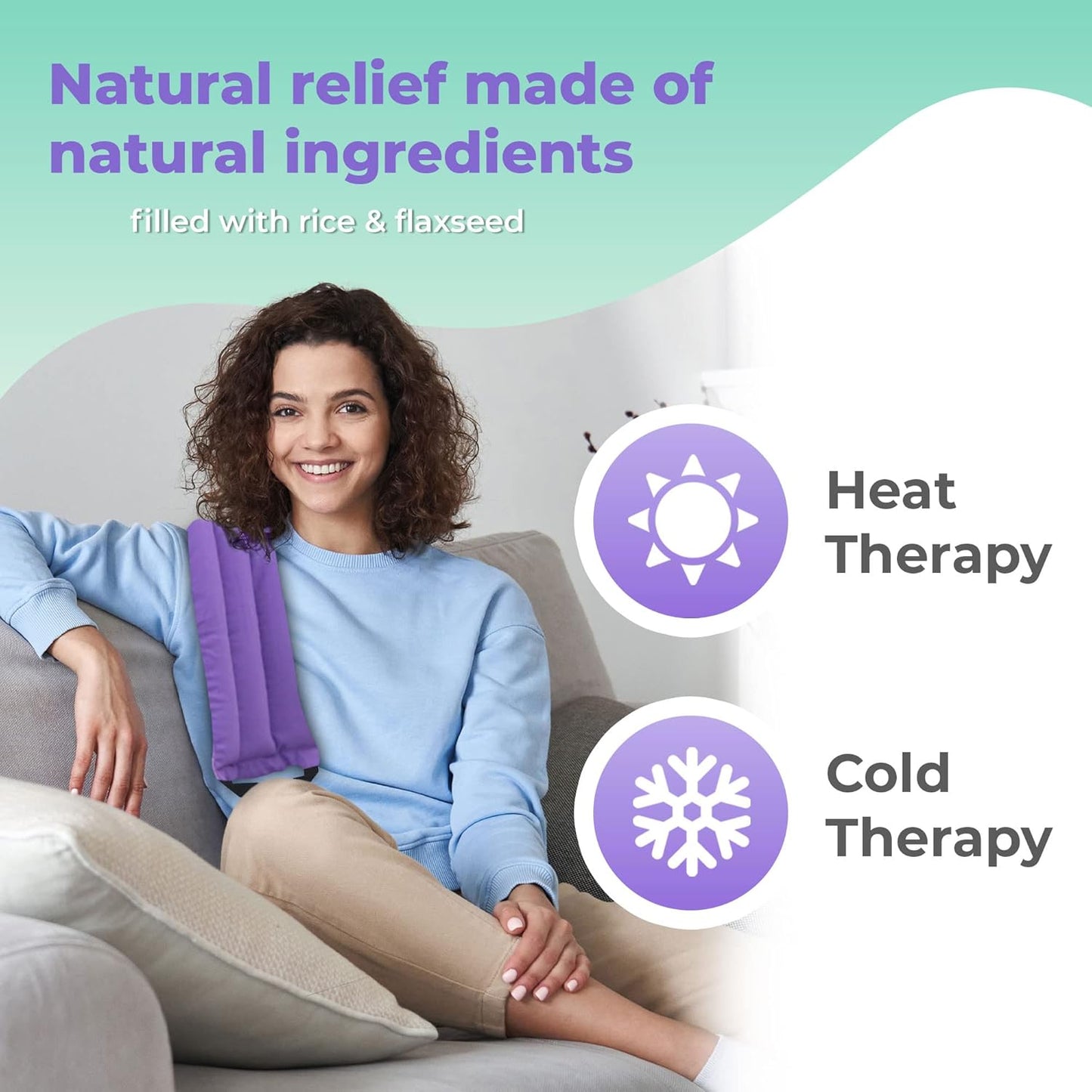 Microwavable Heating Pads for Lower Back, Neck, and Shoulder Pain Relief - Moist Microwave Heating Pad for Muscles and Joints - Microwave Hot Pack Heat Pad for Cramps - 1 Heat Pack Purple