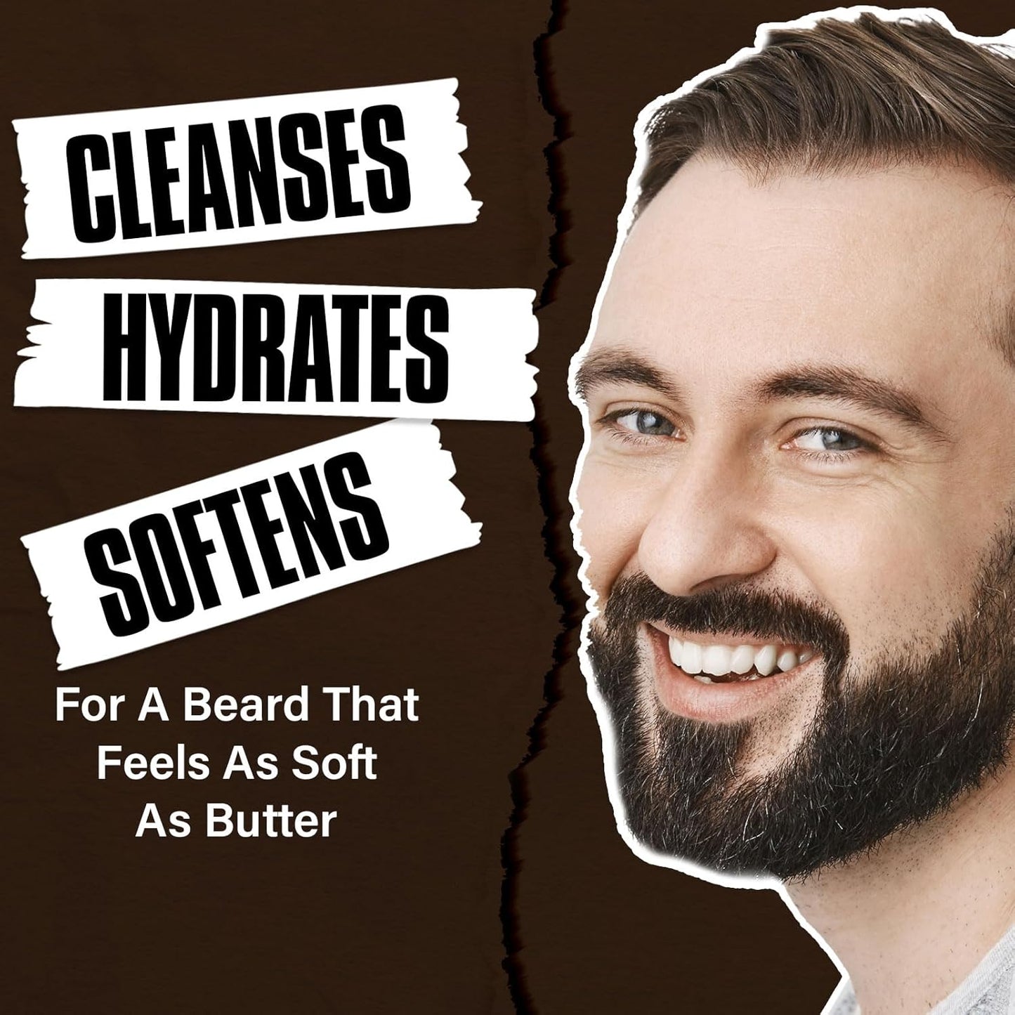 2-in-1 Beard Wash and Conditioner – Cleanse, Hydrate & Soften Dry, Coarse Beard, Beard Shampoo for a Fuller & Healthier Beard –Sandalwood Scent, 8.45 oz