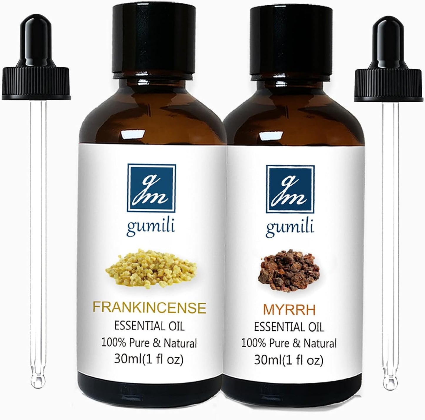 Frankincense and Myrrh Essential Oil, 100% Pure Undiluted Essential Oil for Skin, Hair, Aromatherapy - 1 oz (Pack of 2)