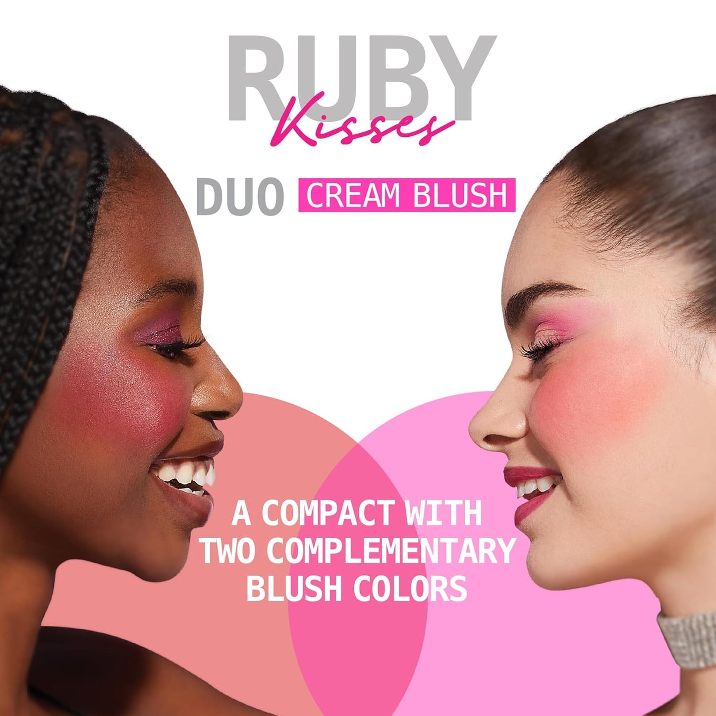 Ruby Kisses Duo Cream Blush, Smooth, Natural-Looking, Long-Lasting Face Makeup Blush for Cheeks, Lips, and Eyes, Buildable and Blendable, Infused with Green Tea, Aloe Vera Extract, and Hyaluronic Acid