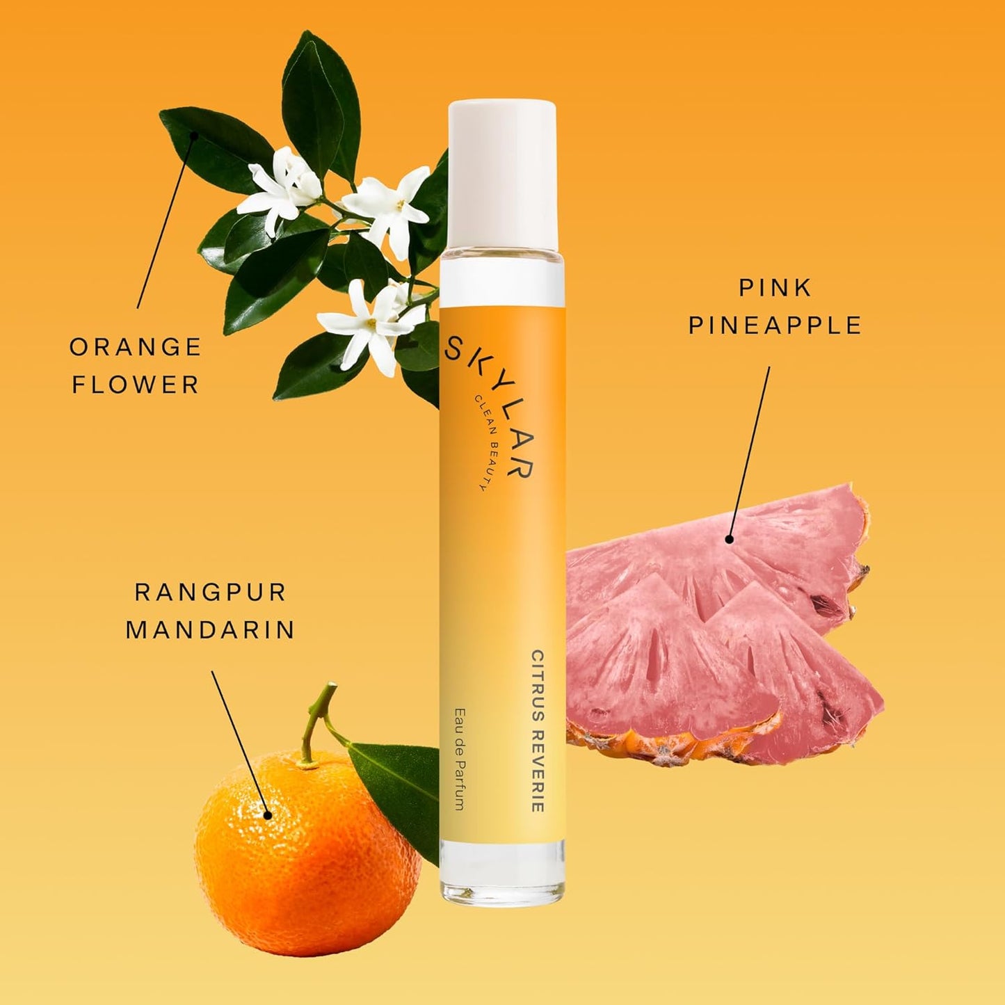 Skylar New Citrus Reverie Eau de Parfum-Hypoallergenic Clean Perfume for Women & Men, Vegan, Safe for Sensitive Skin-Fruity Floral Scents, Madarin, Orange, Pinapple-10mL /.33 Fl Oz