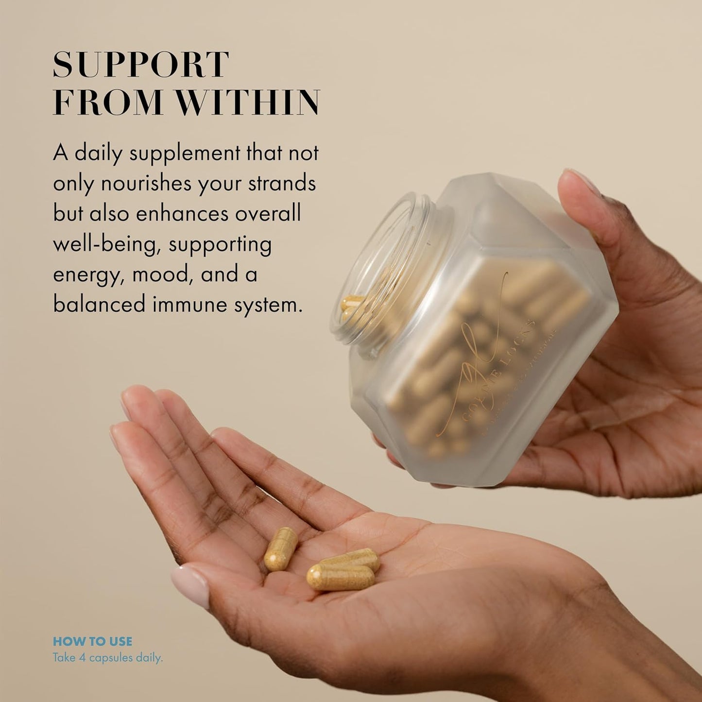 Goldie Locks Hair Growth Supplements Original Formula | Promotes Stronger & Healthier Hair | Vitamins That Enhance Hair, Skin, and Nails