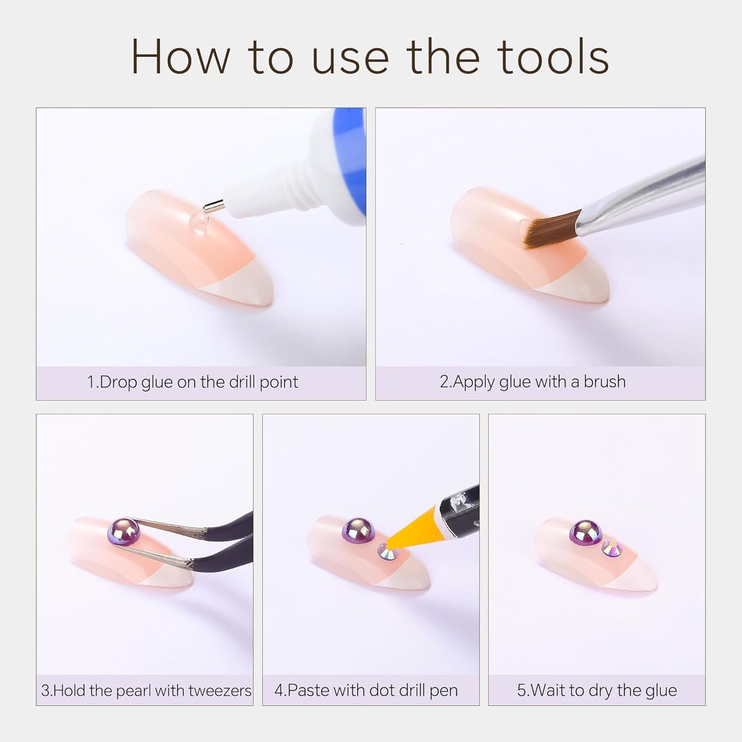 60g Purple AB Flat Back Pearls Rhinestones for Crafts Mixed Size 3mm-10mm AB Color Round Half Pearls Flatback Pearl Beads and Resin Rhinestones Set for Face Art