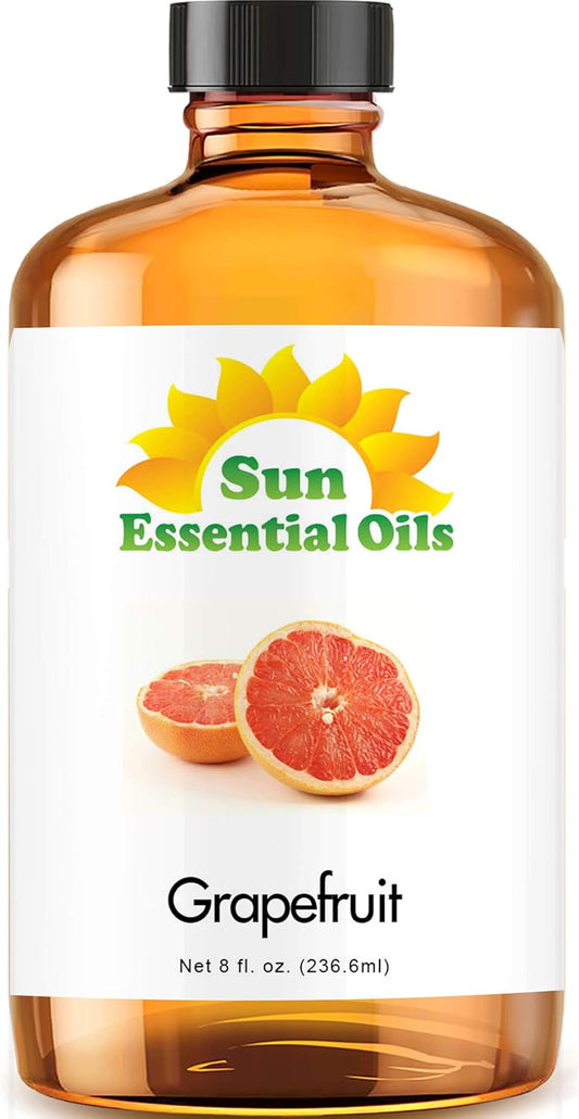 Sun Essential Oils 8oz Grapefruit Essential Oil - Aromatherapy Grapefruit Oil Bulk
