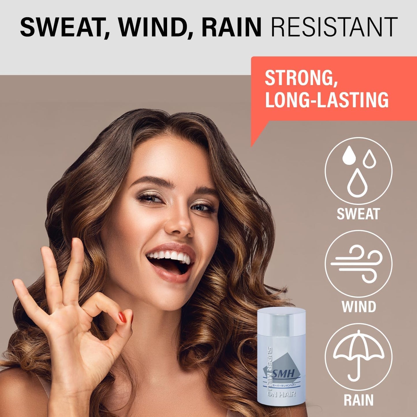 SMH Plant-Based Fibers MADE IN JAPAN – Instantly Conceals Thinning Hair –Long-Lasting, Natural Look – Sweat, Water & Wind Resistant – For Men & Women (10g, Medium Blond)