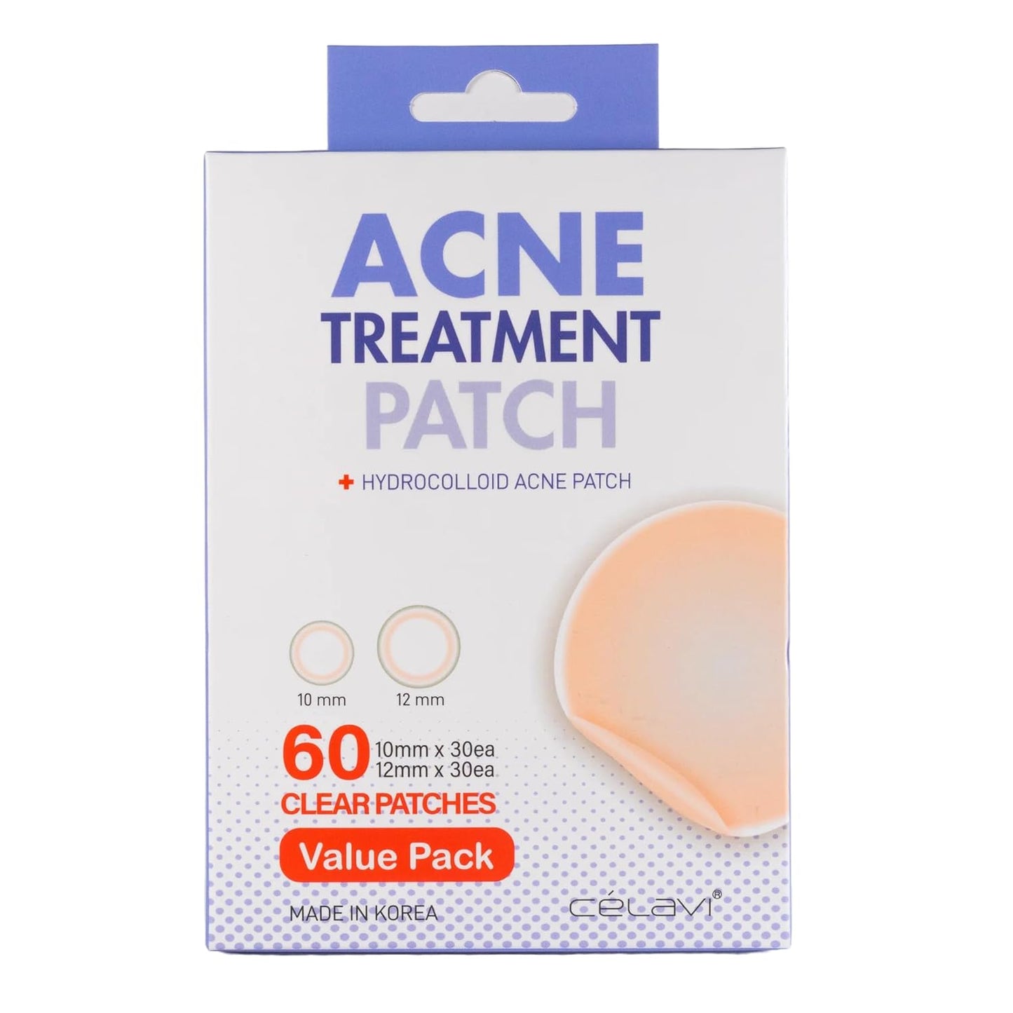 Celavi Acne Spot Treatment Hydrocolloid Patch (Acne Treatment, 60 Count)