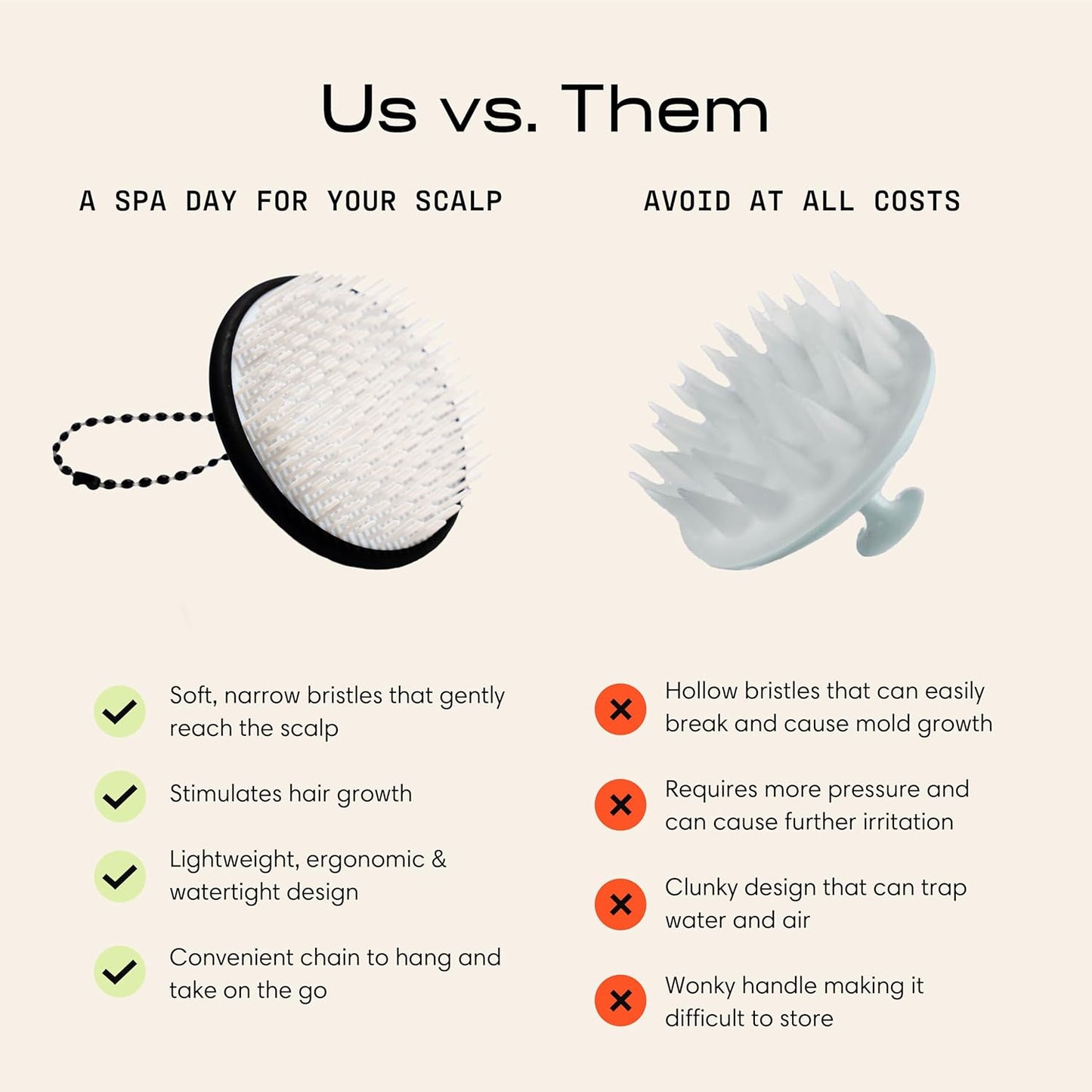 Jupiter Scalp Exfoliator - Scalp Massager Tool for Wet & Dry Hair - Ergonomic Detangler Brush - Dandruff Comb & Scrub to Remove Dandruff & Buildup and Support Circulation - Black