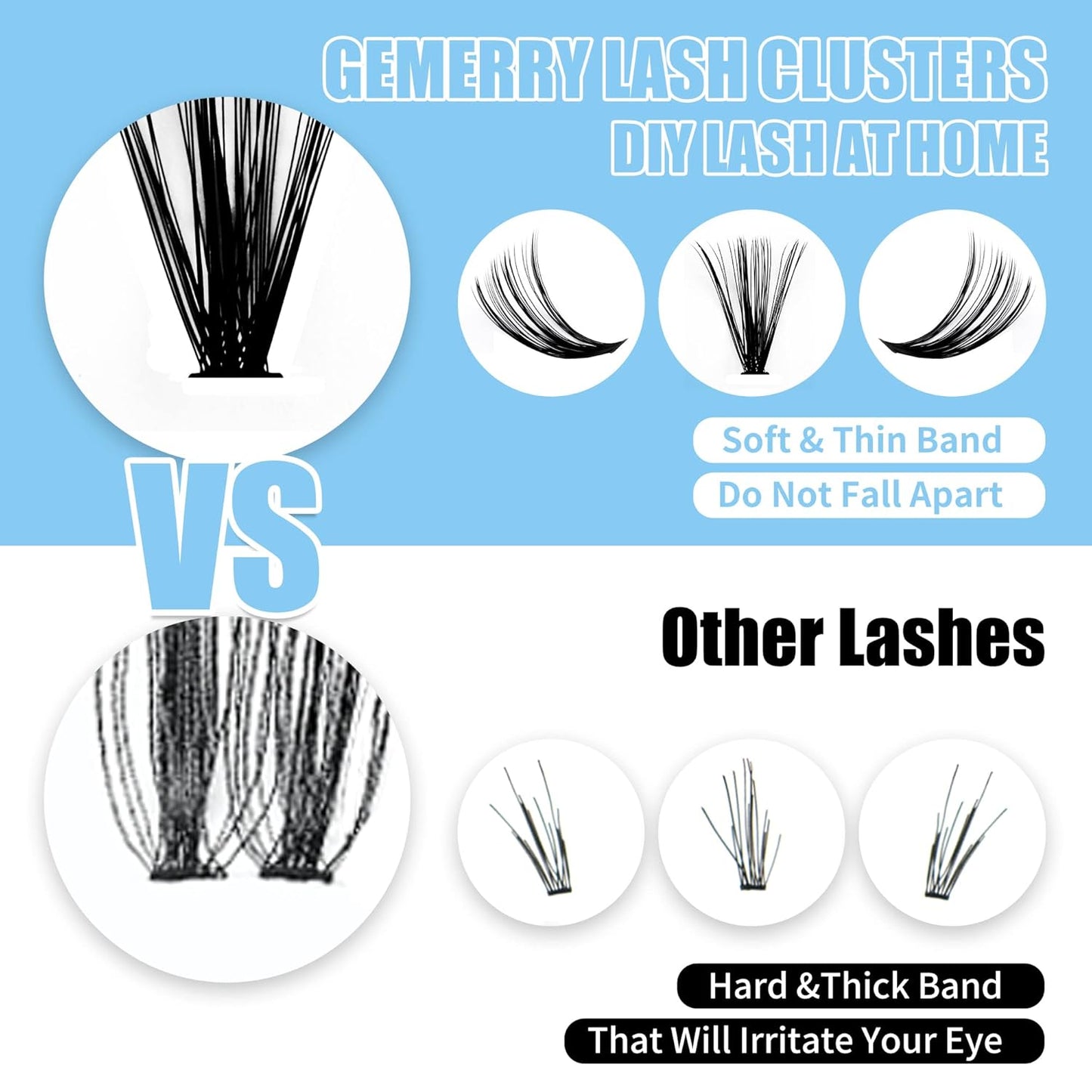 Lash Clusters Large Tray 240pcs 0.07mm 40P+50P D Curl Mix 8-16mm Individual Lashes Soft&Fluffy Cluster Lashes Mink Lash Extension Clusters Mixed Tray Individual Lashes Cluster By GEMERRY