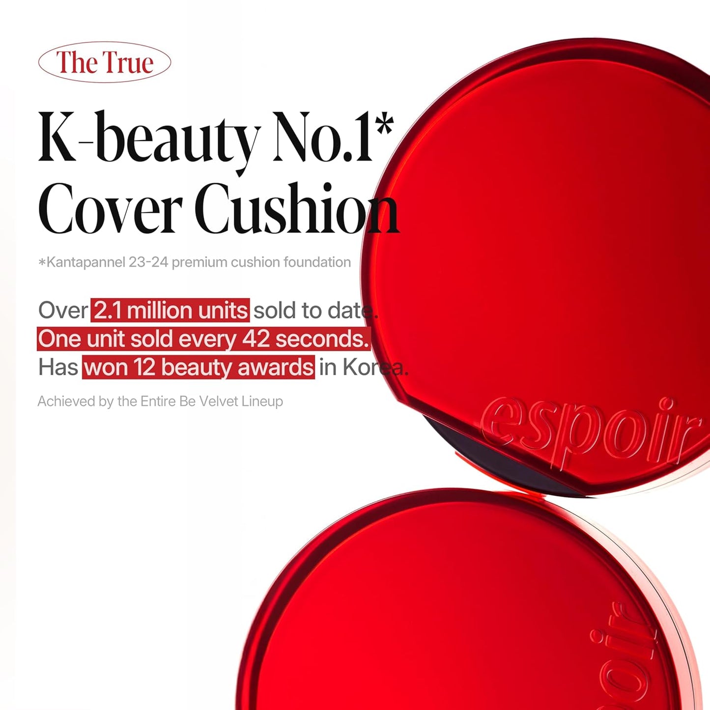 espoir [NEW] Be Velvet Cushion Foundation | Quick and Easy Coverage with Long-lasting Color by Zero Oxidation (#28.5 Ginger Olive, 0.46 Ounce (Pack of 1))