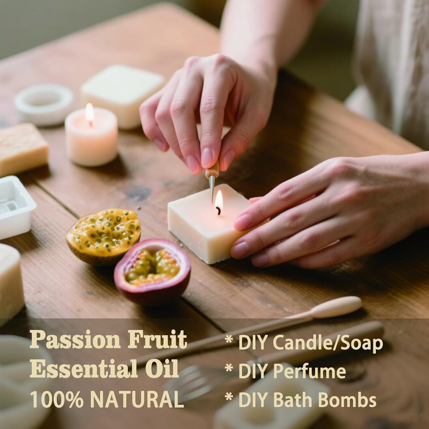 Passion Fruit Fragrance Oil-Passion Fruit Essential Oil 4.33oz (130ml)-100% Pure Natural Scent for Diffusers, Candles, Soap Making & Aromatherapy-Relaxing Home & Gift Essential Oil for Bath, Massage