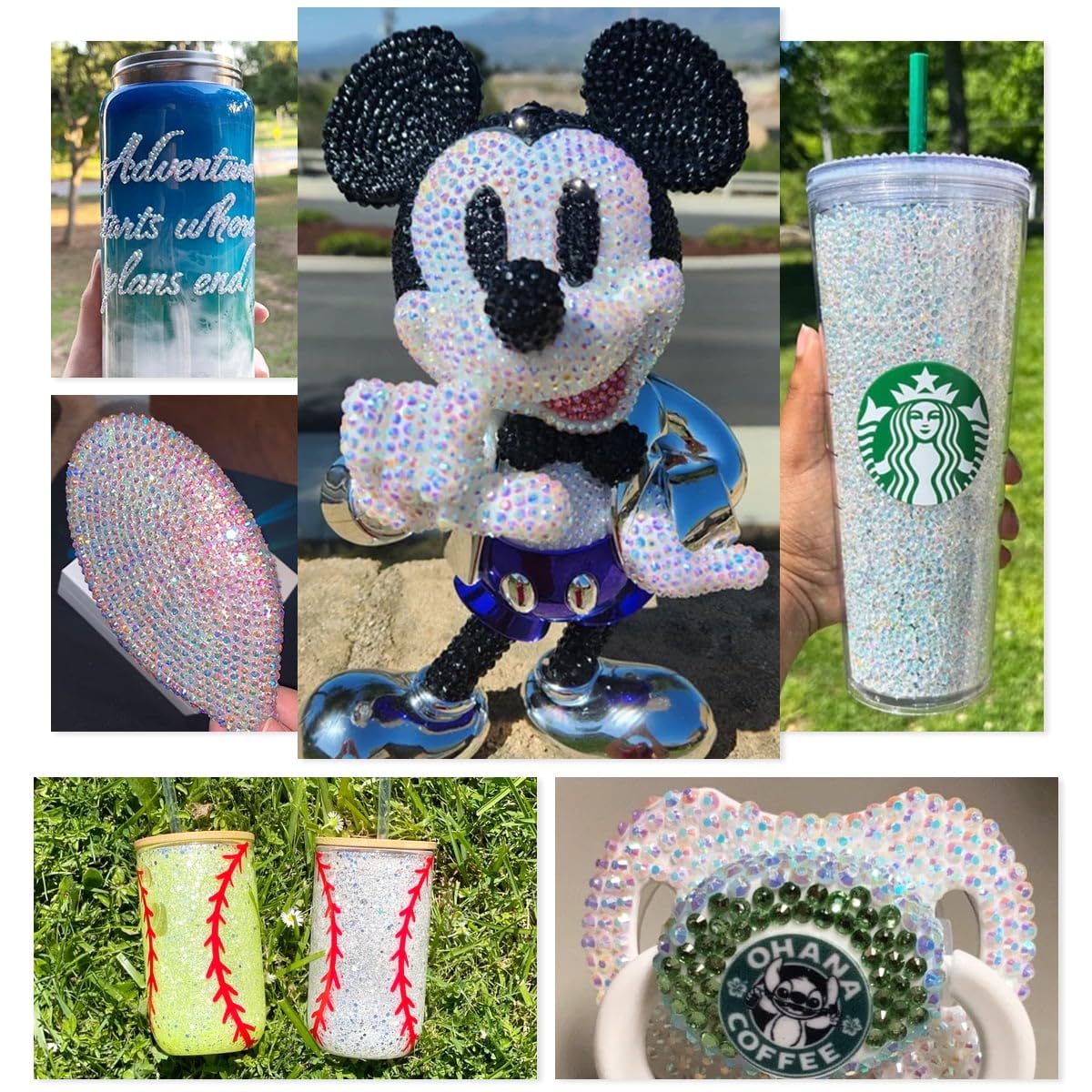 16000PCS 3mm 4mm 5mm White AB Resin Rhinestones for Crafting SS10 SS16 SS20 Flatback Jelly Stones Bulk Non-Hotfix Diamonds Crystals Gems Charms for Nails Face Eyes Makeup Mugs Tumblers Bottles Crafts