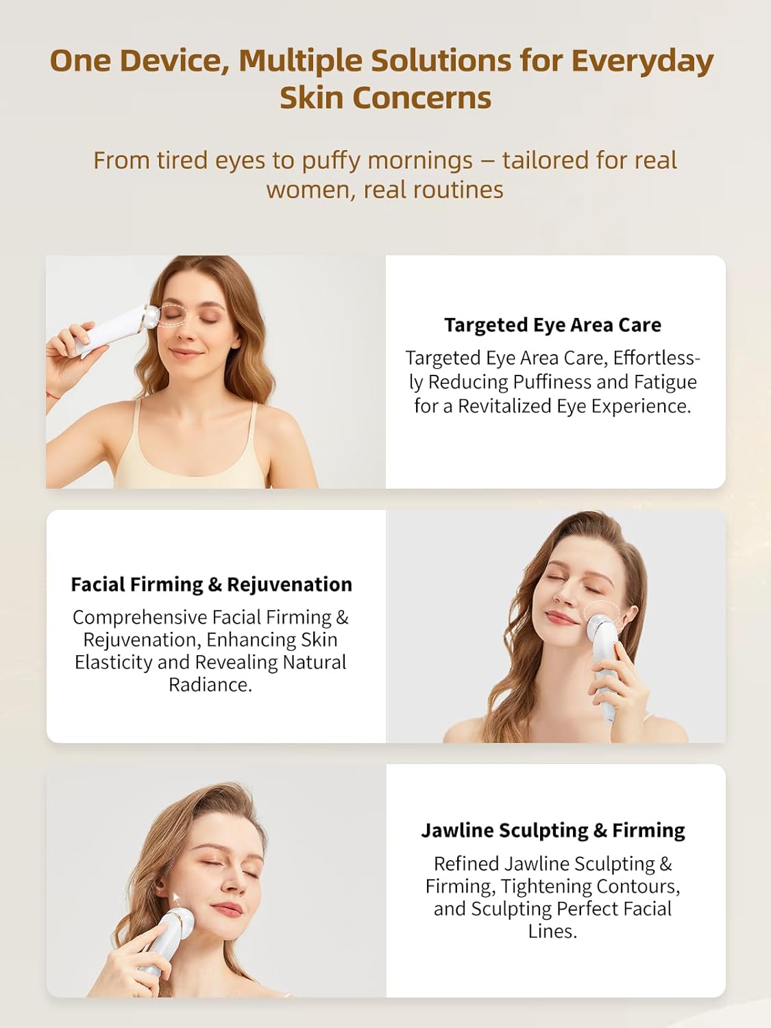 6-in-1 Age-Defying - Eye, Face & Neck Lift & Firm, 5-Color Light Therapy for Face with Microcurrent, Vibration, Heat & Cooling, Skin Care Tool for Youthful & Tightening Skin