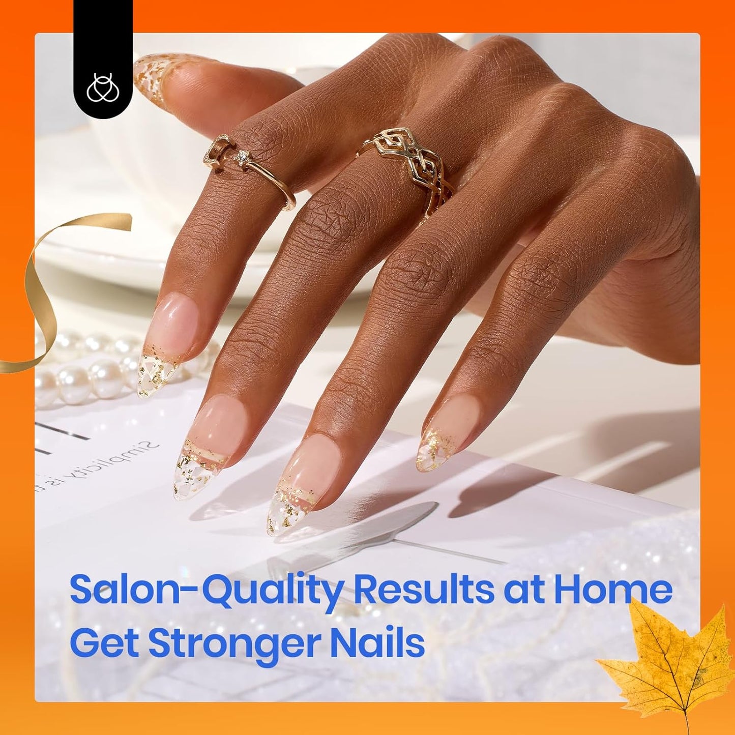 Beetles Builder Gel for Nails, 2 Pcs 0.51 oz 8 in 1 Clear Builder Nail Gel Set for Nail Apex Extension LED Lamp Cured Strengthening Nails for Beginners & DIY Fall Nails Salon Manicurist Women