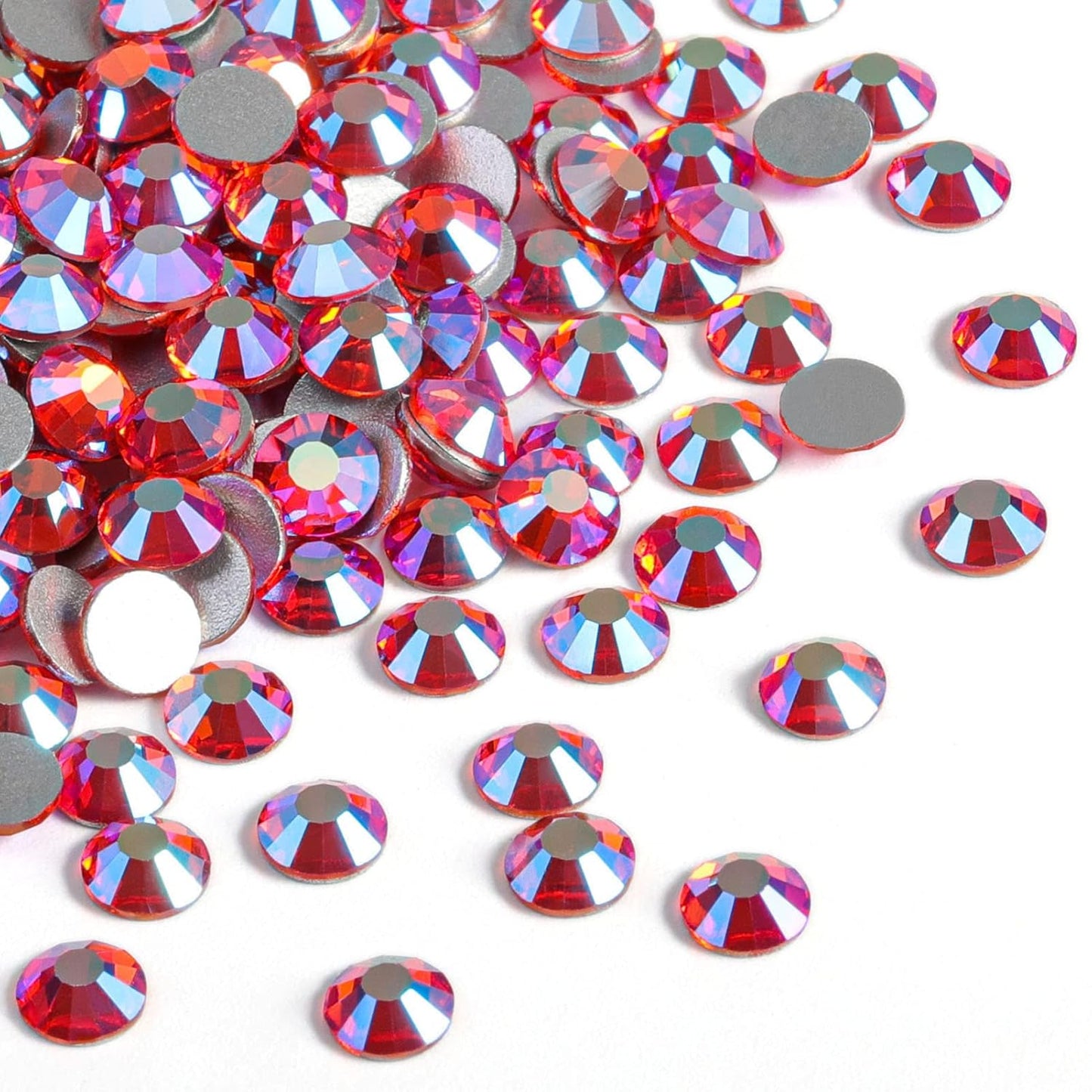 BEADSLAND 288 Pieces Flat Back Crystal Rhinestones Round Gems,Hyacinth AB,SS30,6.3-6.5mm