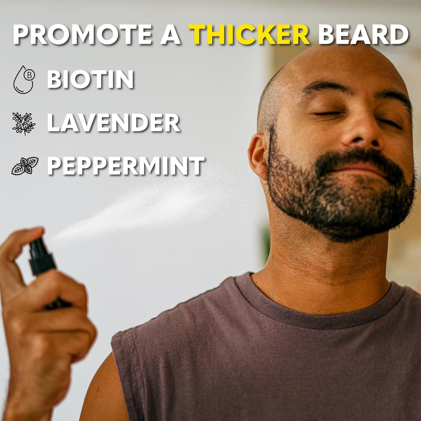 The Beard Club Biotin Vitamin Spray for Facial Hair Growth - Natural Formula for Fuller, Thicker Beard, Easy-to-Use, Nourishing & Soothing for All Beard Types & Skin