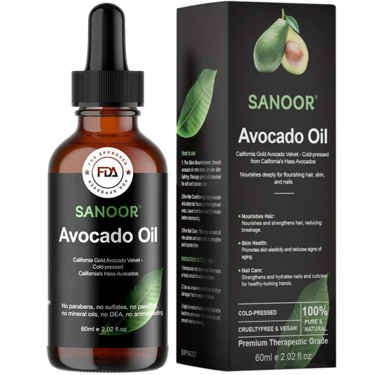 California Gold Avocado Oil - 100% Pure & Cold-Pressed - Premium Grade for Hair & Skin with Nutrient-Rich Hair Butter - 2.02oz (60ml)