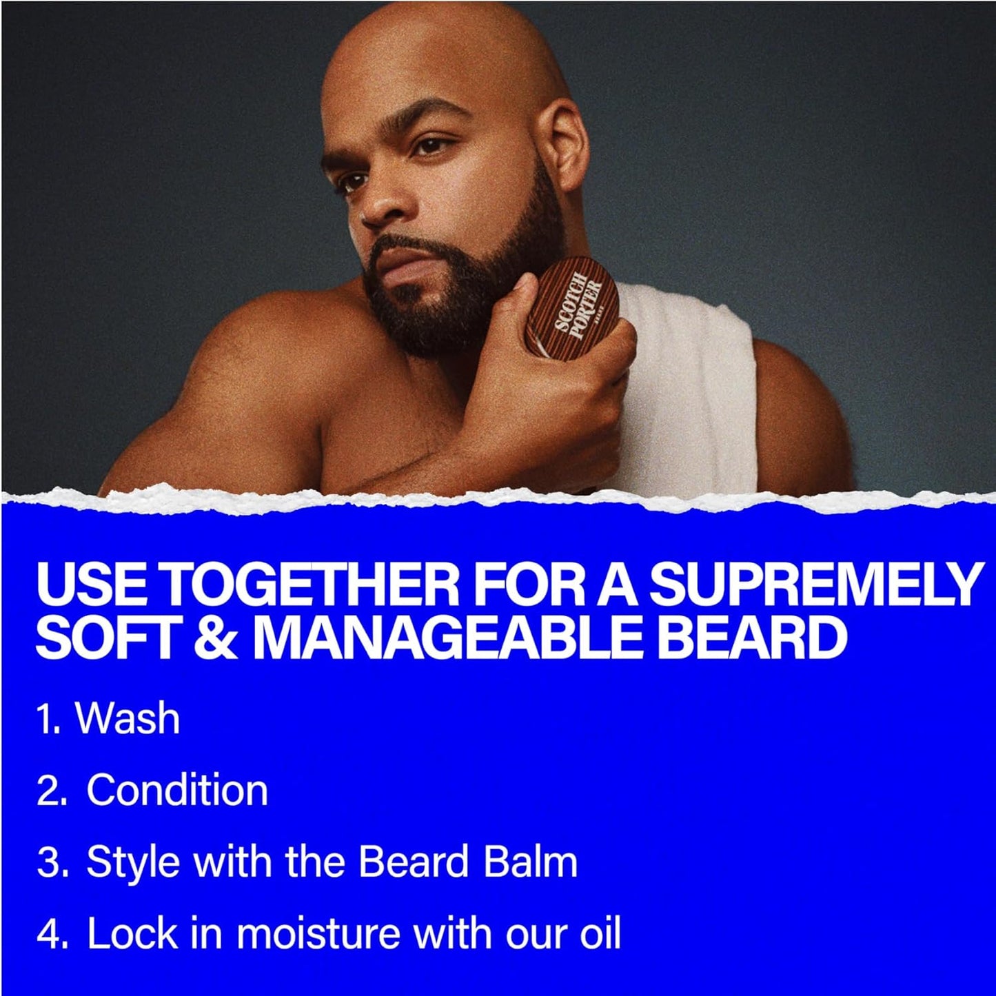 Scotch Porter Ultimate Beard Collection – Cleanse, Moisturize, Soothe & Style while Encouraging Growth for a Fuller/Healthier-Looking Beard – Includes Wash, Conditioner, Oil, Balm, Brush & Comb