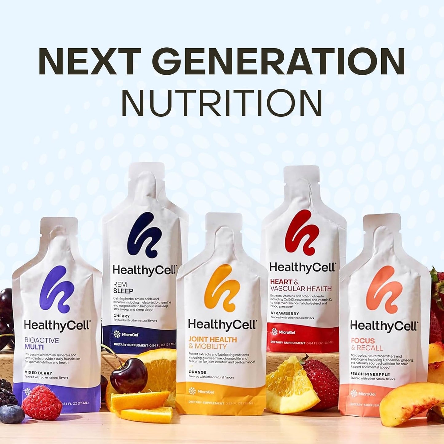 Healthycell Bioactive Daily Liquid Multivitamin for Men & Women – 20+ Essential Vitamins, Minerals & Antioxidants for Brain, Heart, Immune Support, Skin & Hair Support - 14 Gel Packs