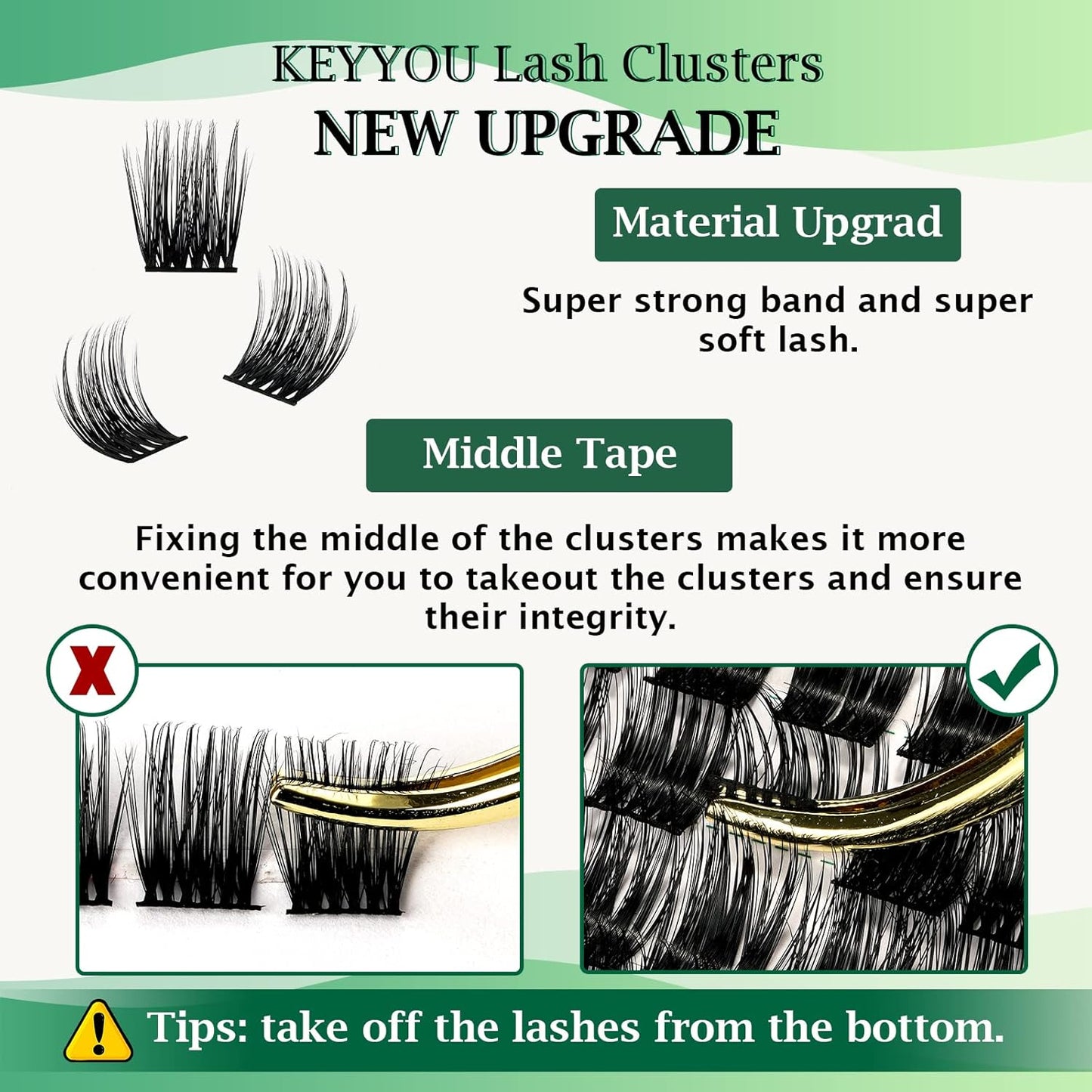 Lash Clusters 96pcs Individual Lashes Y12 D Curl 8-18MIX Cluster Lashes KEYYOU Volume Wispy Lash Extension Soft&Comfortable Easy DIY at Home(Y12 D-8-18MIX)