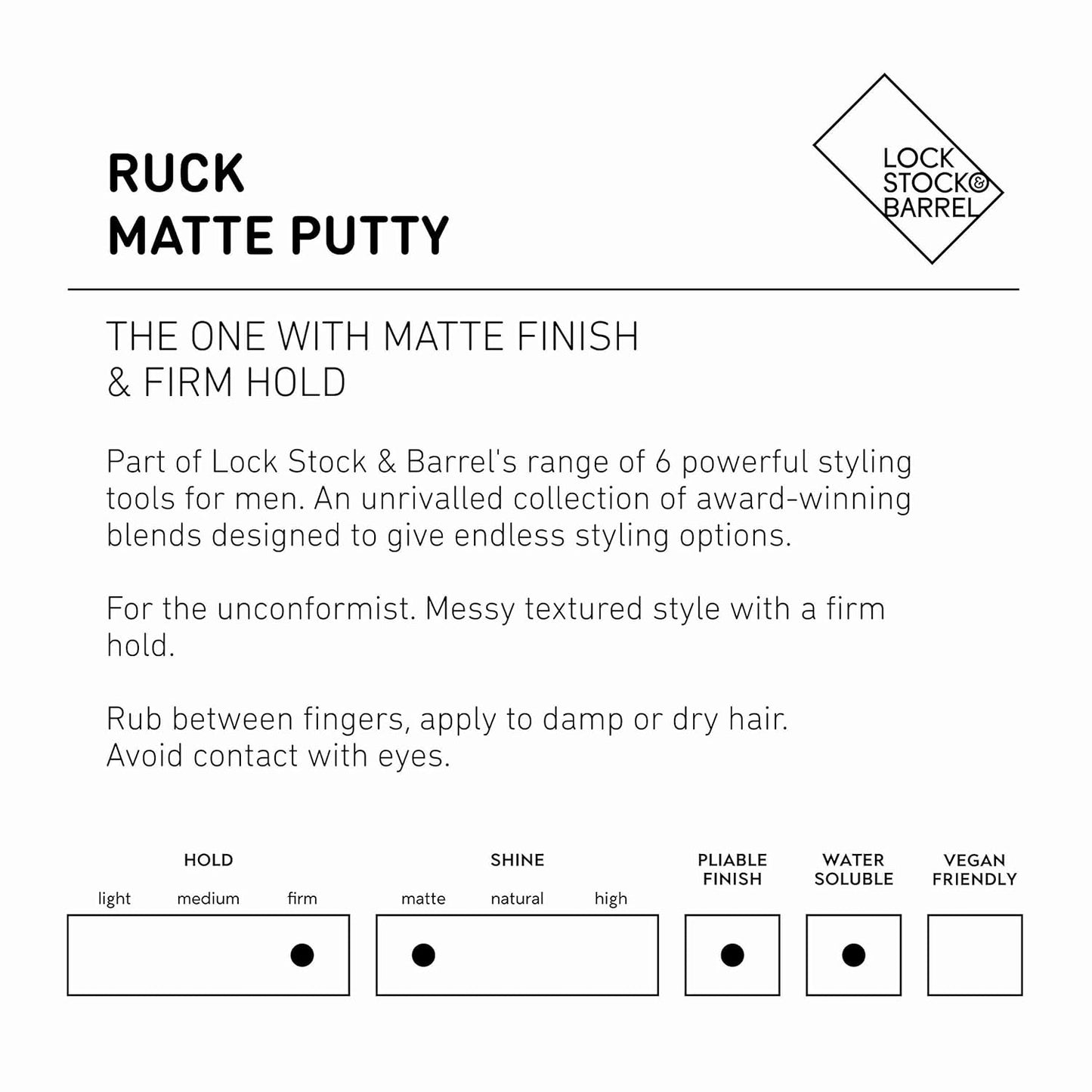 Lock Stock & Barrel Ruck Matte Putty For Men 100 g