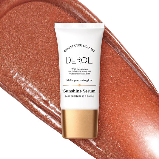 Bronzing Drops, Instant Sunshine Bronzing Drops, Lightweight and Non-greasy Liquid Bronzer Drops for Face Body, Glow Bronzing Serum Drops for Flawless Skin & A Radiant Finish(RUST RED)