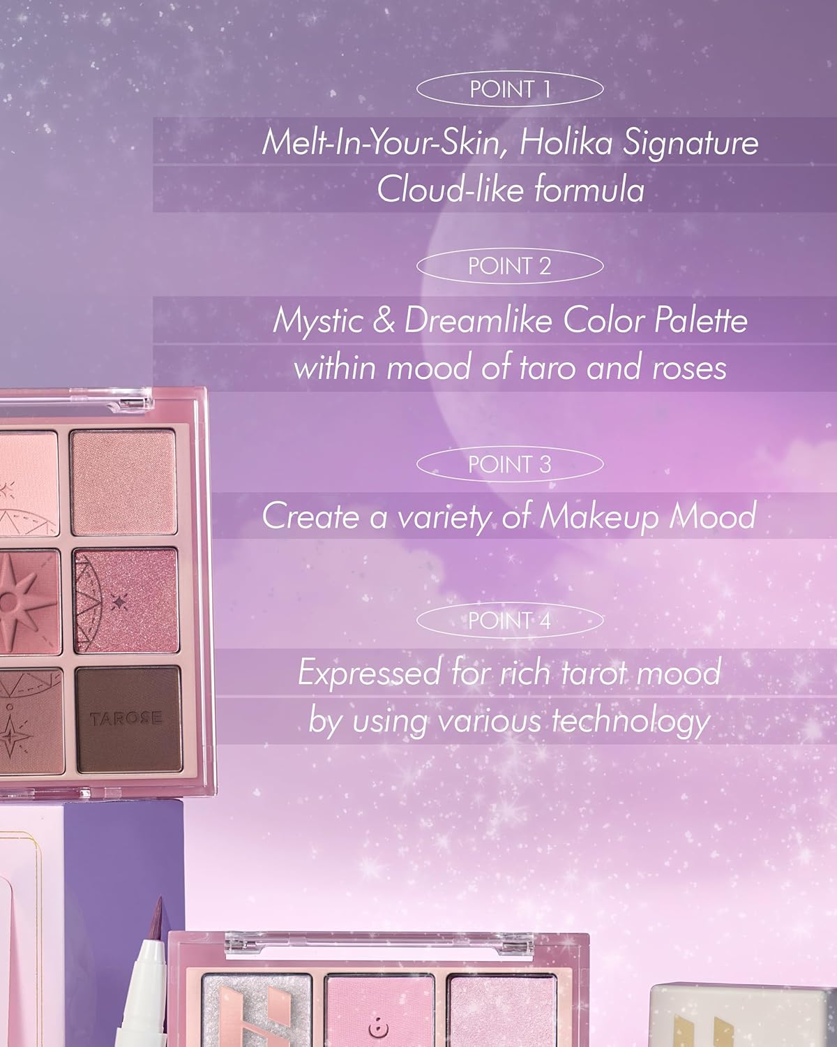 HOLIKA HOLIKA My Fave Mood 09 Taro Reader - 9 Colors Eye Palette - Pink & Purple Shades, Ideal for Cool-Tone Skin - Matte Shimmer Eyeshadow Kit - Multipurpose for Blusher - Flawless Finish, Soft